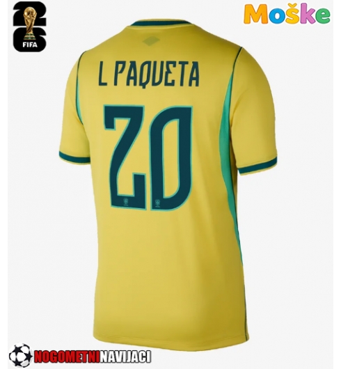 Moške Nogometnih dresov Brazilija Lucas Paqueta #20 Domači SP 2026 Kratki rokavi Moške Nogometnih dresov Brazilija Lucas Paqueta #20 Domači SP 2026 Kratki rokavi